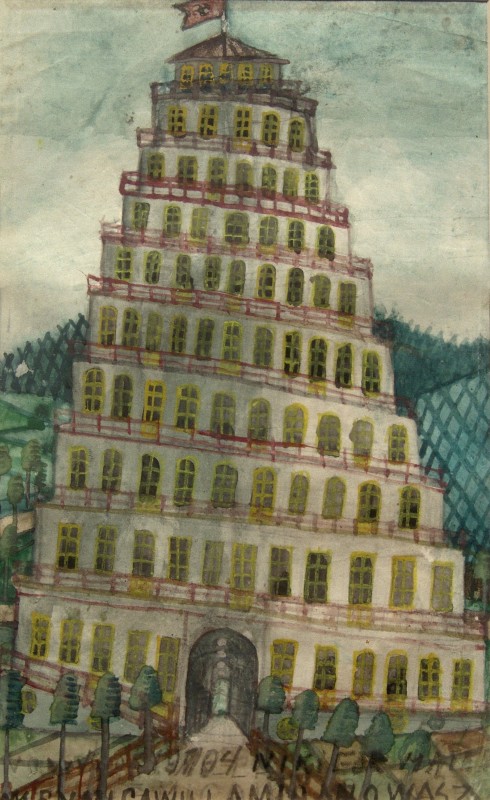 Architektura fantastyczna (Wieża Babel) akwarela ok. 1940